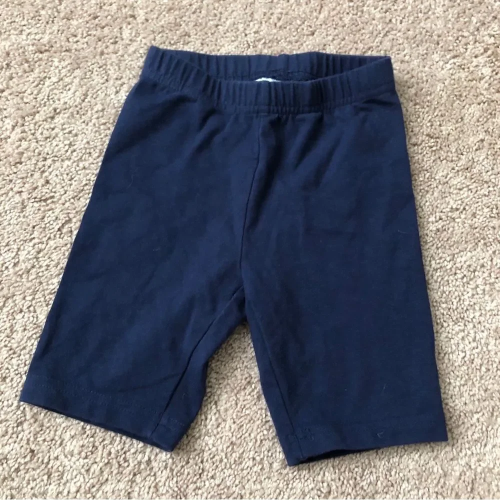 Hanna Andersson Bermuda Shorts Girls 4 Navy Blue Stretchy Cotton Spandex Pull On